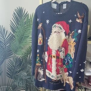 Vintage Hand Knit Ugly Christmas Sweater - Signature by Northern Isles -Womens L